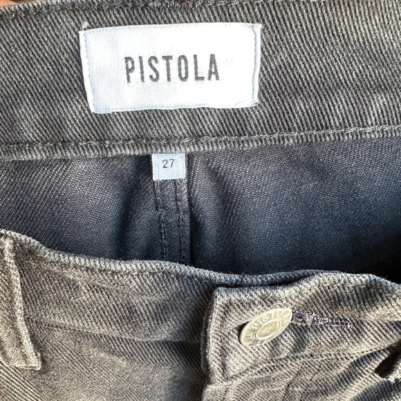PISTOLA Keaton High Waisted Slim Straight Taurus Denim Jeans In Black Size 27 - Picture 6 of 7